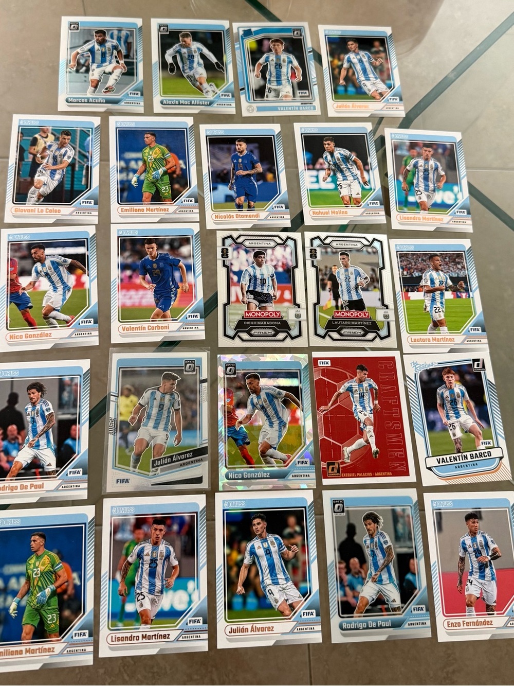 24 Argentina National Team soccer card lot FIFA World Cup Monopoly Donruss